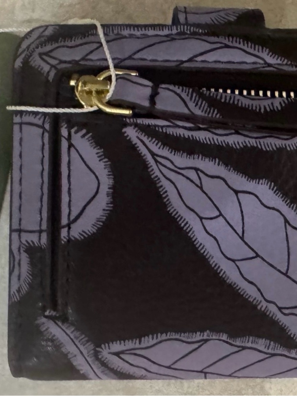Vera Bradley Small Tab Wallet Appliqué Floral Coffee Bean in Leather - Picture 11 of 11